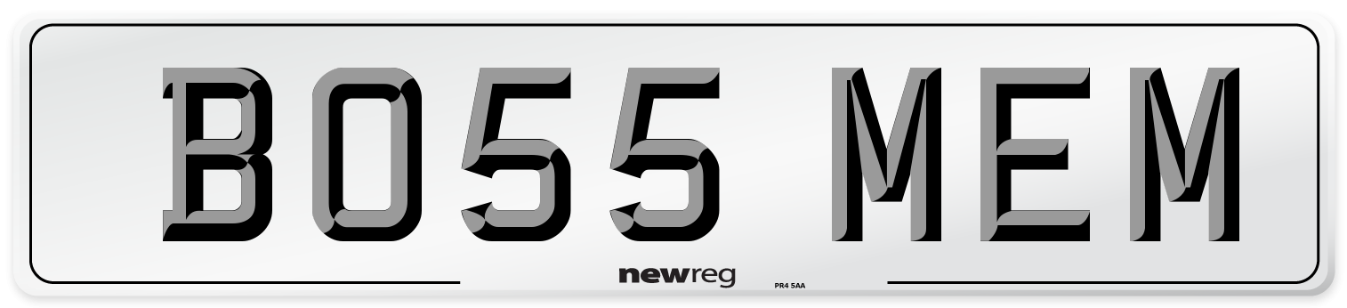 BO55 MEM Number Plate from New Reg